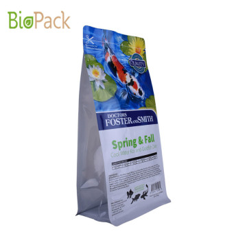 Square Bottom Gusset Pouch Pet Food Bag With Clear Window and Top Zipper