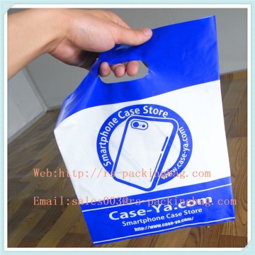 plastic die cut handle bags / punch die cut plastic bags