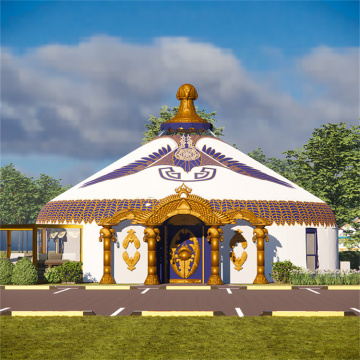 High-End Custom Yurt with Solid Wood Frame and Durable Anti-Corrosion PVC Fabric