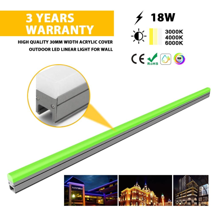 Outdoor LED linear lights for shopping malls