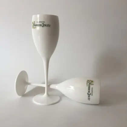 Perrier Jouët Champagne Glasses and Flutes Adorned with Painted Flowers