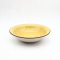 piastre di ceramica minimalista gialla piatti in ceramica semplice