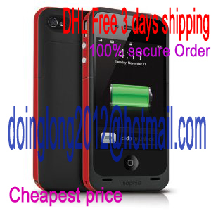 Mophie Juice Pack Plus External Extended Battery Case for iPhone 4 ( RED)