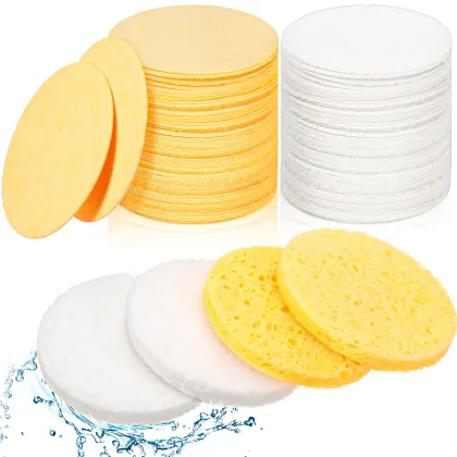Natural Cellulose Facial Cleaning Sponges: Reusable Makeup Remover & Exfoliation Tool