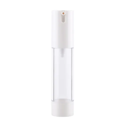 hot sale 30ml 50ml cosmetic packaging plastic PP AS white airless dispenser lotion pump bottles