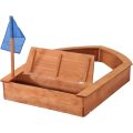 Wooden Pirate Sandboat Covered Sandboxes