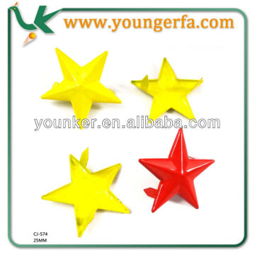 Star Shape Loose Metal Stud with Prong for shoe, garment, bag.
