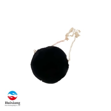 Round Shoulder Bag with Sweet Faux Fur