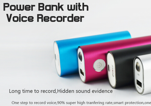 Power Bank Mobile Charger with Audio Voice Recorder 4000 mAh Portable