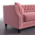 Modern Pink Velvet Button Tufted Sofa