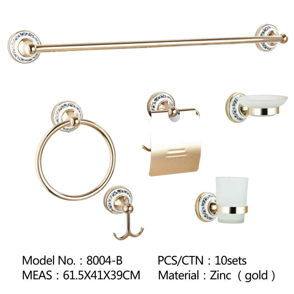 Wall Mounted Classic Bathroom Accessories Set In Antique Brass Bath Hardware