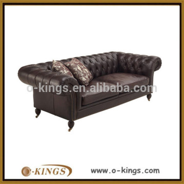 Genuine leather sofa set with pillows
