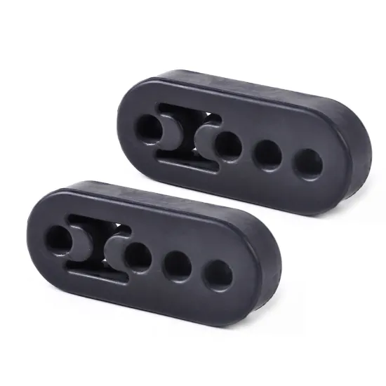 2pcs Car Rubber Lengthen Universal Mount Bracket Exhaust Hanger Heavy Duty Tail Pipe Replacement 4 Holes