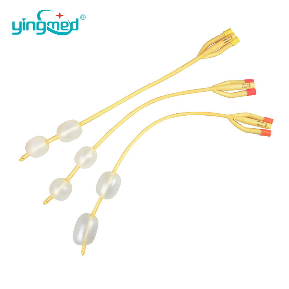 Silicone phủ bóng đôi 3 chiều Catheter Catheter Foley