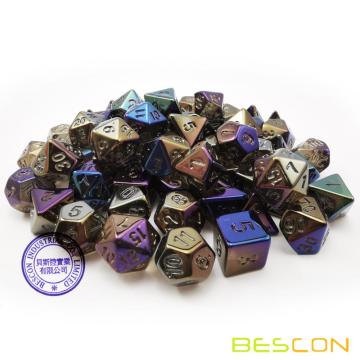 Bescon Ensemble de dés polyédriques de placage brut non peint de Dark Pop, jeu de dés RPG de 7