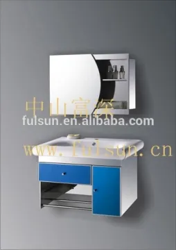 Latest Morden Stainless Steel Ceramic Basin Mirror Vanity Cabinet Bathroom Furniture