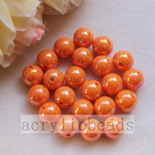 Round AB finished acrylic beads solid colors spacer beads