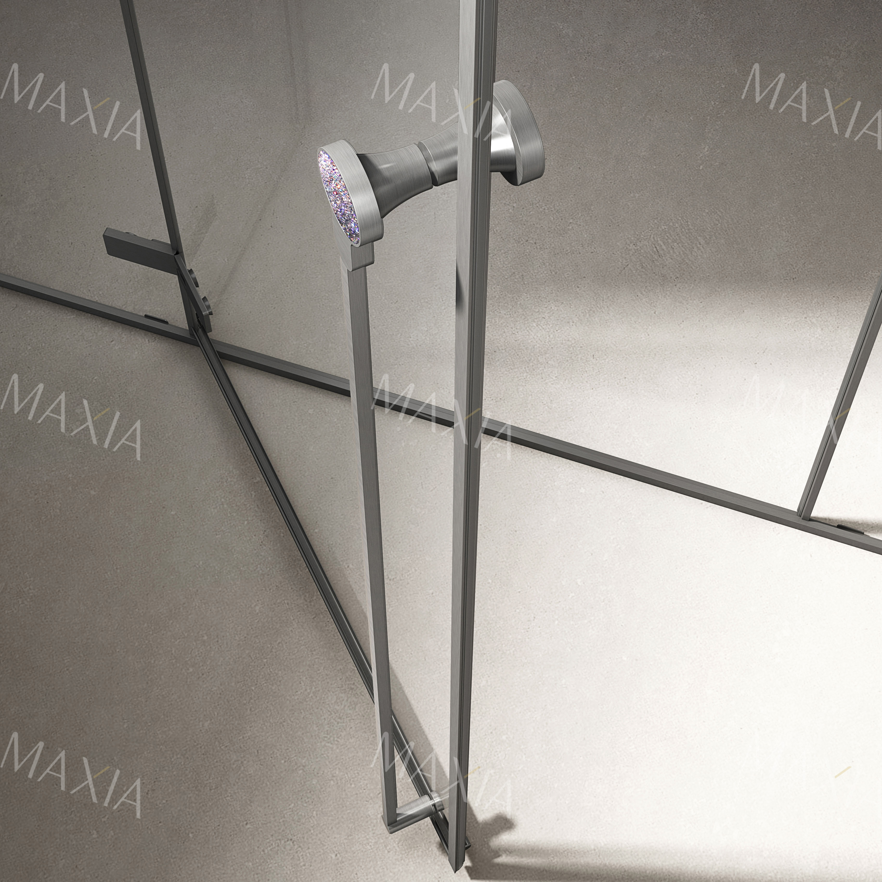 180 градусов для душевой комнаты с открытой дверью