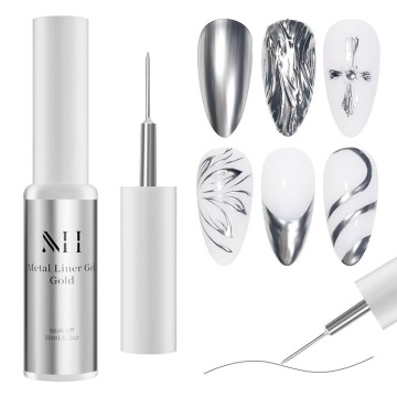 MENGHE 3D Metal Mirror Effect Golden Nail Polish