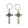 Porte-clés croix en acier inoxydable en métal