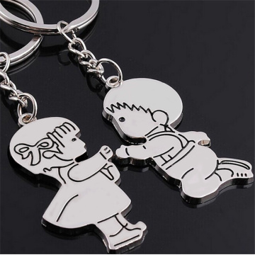 Custom Metal Cartoon Couple Lover Keyring