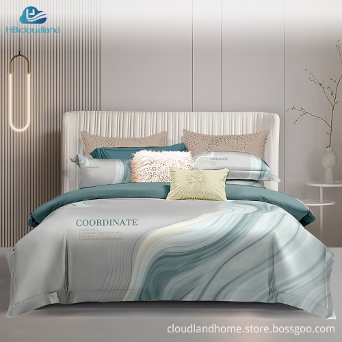 Cloudland Qili Printed Designer 100% Cotton Duvet Cover Set Queen Size 3 Pieces