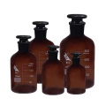 Wide mouth Amber Reagent Bottle with stopper 125ml