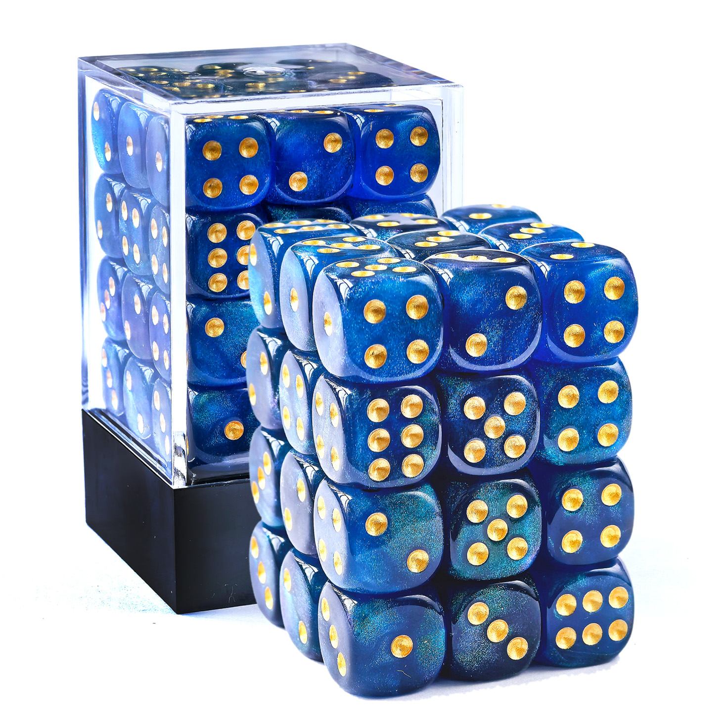 Pearl Blue Dice with Green Shimmery