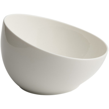 Irregular Ceramic Fruit Salad Bowl with Creative Porcelain Noodle Sauce Dipping Bowl