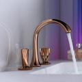 Hot and cold 3 hole separate bathrooom faucet