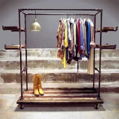 DIY metal pipe clothes rack