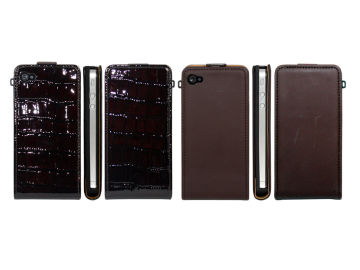 Slim Leather Flip Hard Back Iphone Protective Covers And Case For Dust Protection