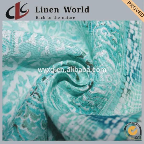 Wholesell Garment Use 100%Linen Printed Fabric