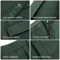 WYWK 2 Piece Men's Suit Wedding Party-Dark Green-XS