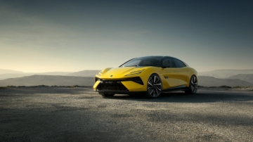 New mid-size pure electric coupe Lotus Emeya Yellow