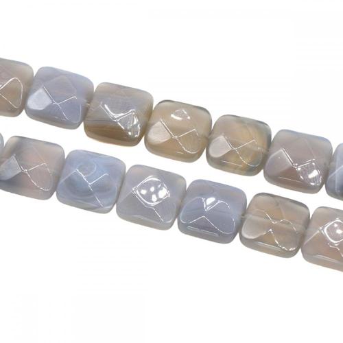 Natural Stone Faceted Square Loose Beads Gemstone Crystal Loose Beads for Diy Jewelry Making 20CM a String, Size 12x12x6MM