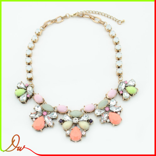 New arrival candy color acrylic handmade fashion latest design bead necklace 2015