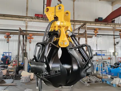 Excavator Attachments: Construction Grapples & Rotating Orange Peel Grapples