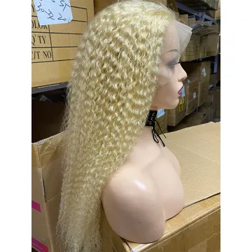 613 Russian Hair Curly Front Lace Wig Wigs Vendors Transparent Film Thin Swiss Lace Wholesale  Lace front100% Virgin Blonde Long