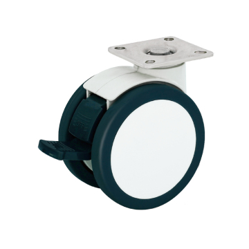 5 inch full plastic double plate casters