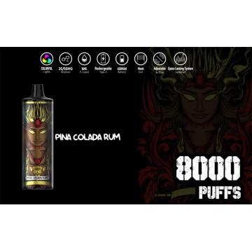 8000puffs E Cigarette Vapes RGB lights
