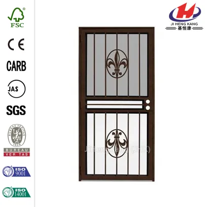 Fleur de Lis Tan Recessed Mount All Season Security Door