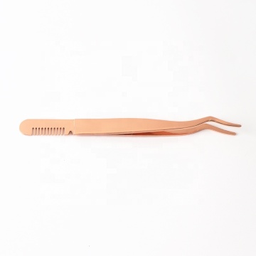 Wholesale Stainless Steel Lash Tweezers with Comb - Custom Private Label Best Price
