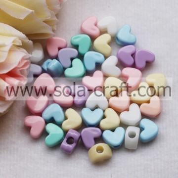 6.5 * 9 * 12MM 2014 Nuevos colores sólidos de plástico Corazón Charm Beads Compra