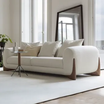 Customizable Modern Simple White Fabric Sofa Set for Living Room