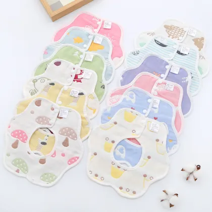 TPU Six-Layer Pure Cotton Petal Bib for Babies