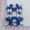 Clips de chaussures en strass bleu et blanc