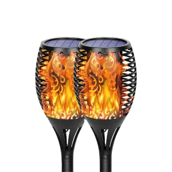 OEM IP65 96 LED Solar Flickering Flame Landscape Decoration Lamp for Courtyards, Balconies & Parties