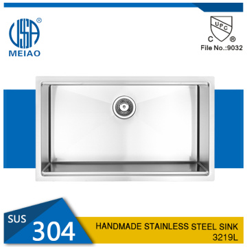 Undermount skutella waħda tal-istainless steel kċina
