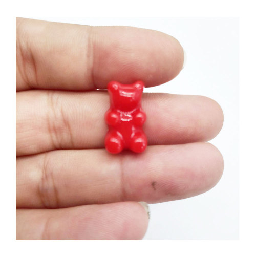 100 sztuk/partia piękny nieprzezroczysty kolor Gummy Bear żywica Flatback Cabochons Cartoon niedźwiedź ozdoby do tworzenia biżuterii Scrapbooking